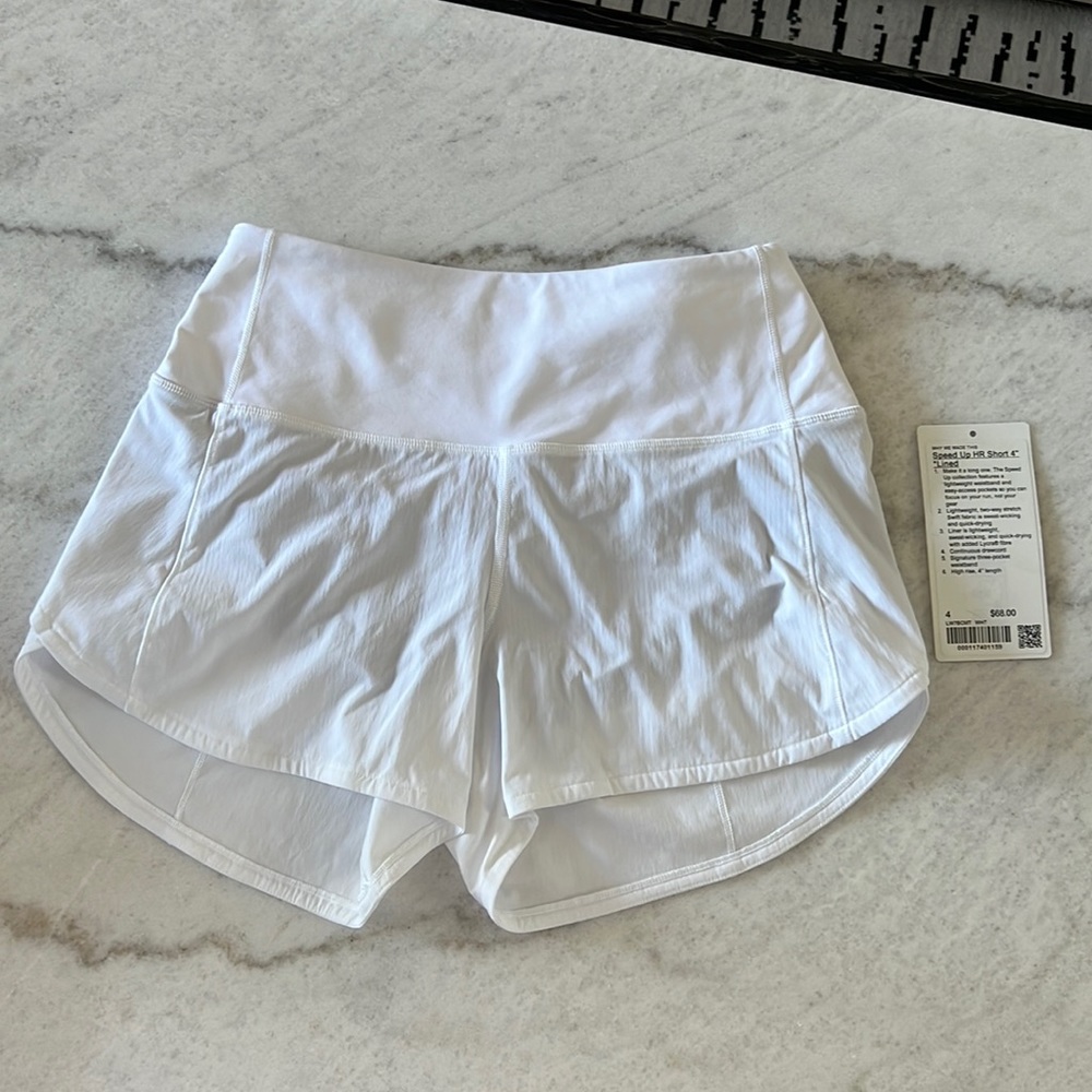 Lululemon Speed Up HR Short 4" *Lined in White Size 4